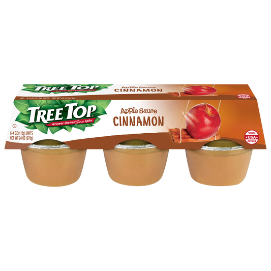 TREE TOP CINNAMON APPLE SAUCE CUPS 4 OZ 6 PACK