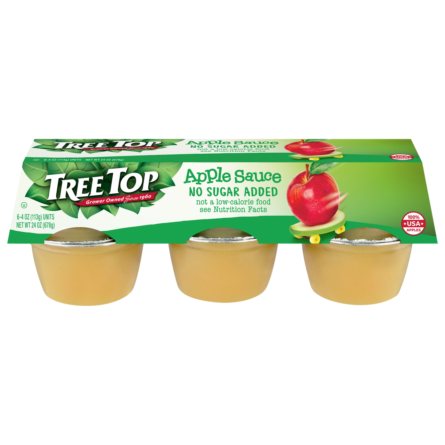 TREE TOP NO SUGAR ADDED APPLE SAUCE CUPS 4 OZ 6 PACK