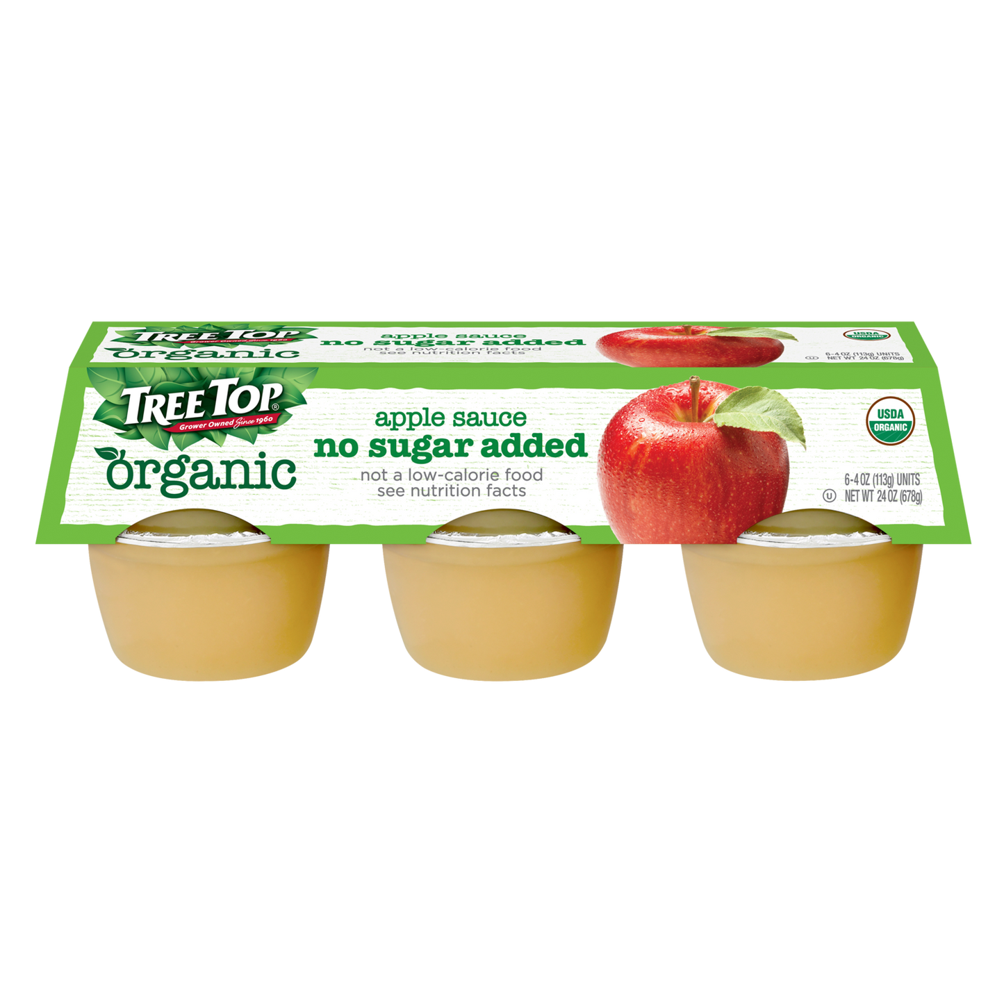 TREE TOP ORGANIC NO SUGAR ADDED APPLE SAUCE CUPS 4 OZ 6 PACK