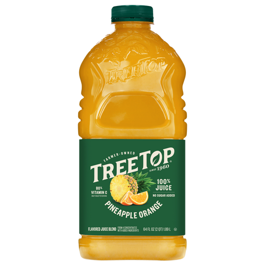 Tree Top Pineapple Orange Juice Blend, 100% Juice, 80% Vitamin C, No sugar added, 64 FL OZ (2 QT) 1.89 L