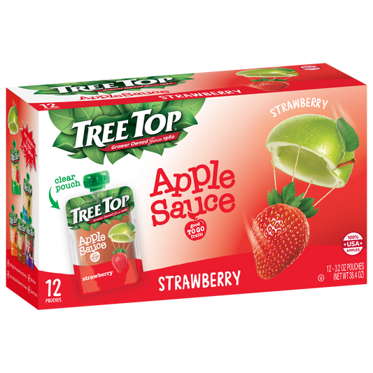 TREE TOP STRAWBERRY APPLE SAUCE POUCHES 3.2 OZ 12 PACK