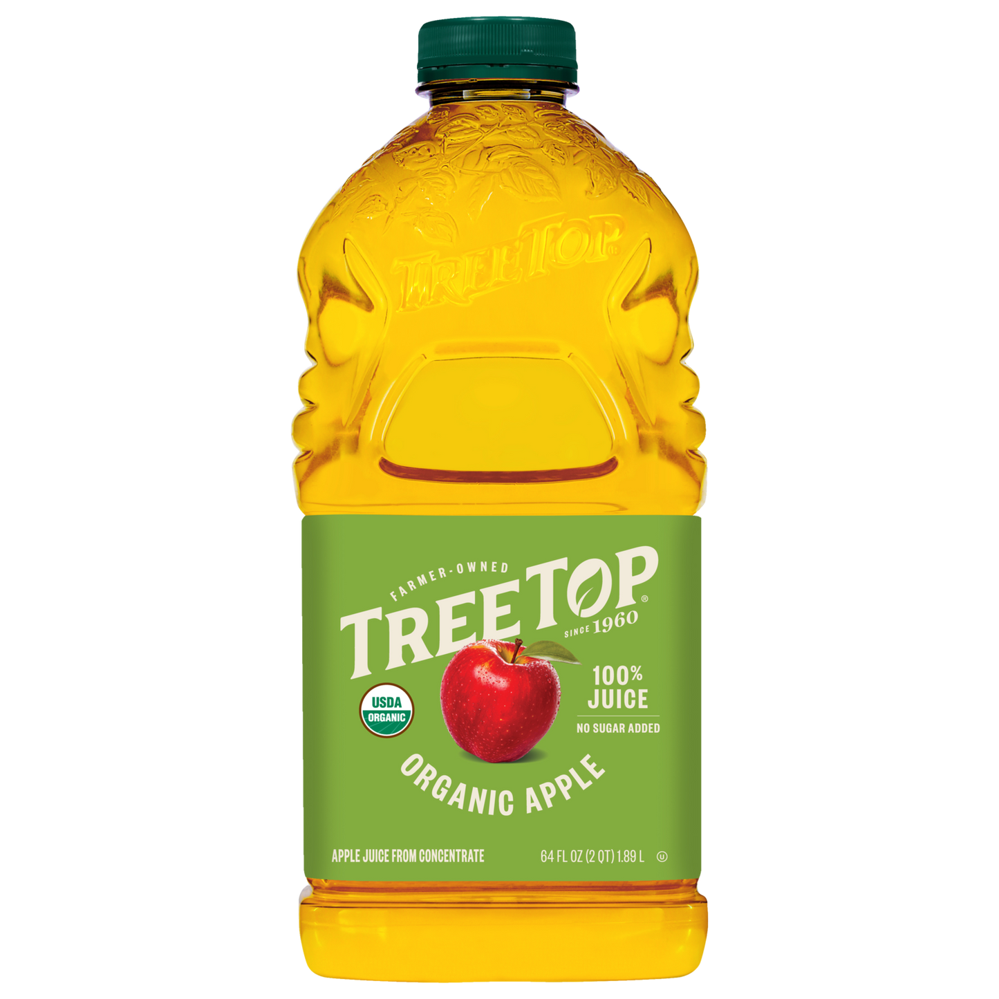 Tree Top Organic Apple Juice, 100% Juice, No sugar added, USDA Organic, Apple Juice from concentrate, 64 FL OZ (2 QT) 1.89 L