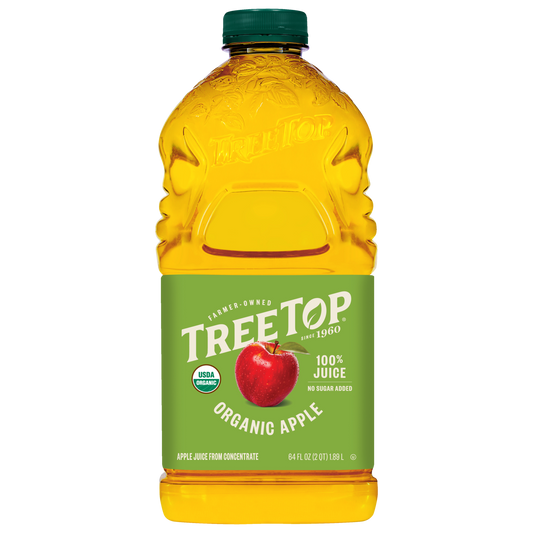 Tree Top Organic Apple Juice, 100% Juice, No sugar added, USDA Organic, Apple Juice from concentrate, 64 FL OZ (2 QT) 1.89 L