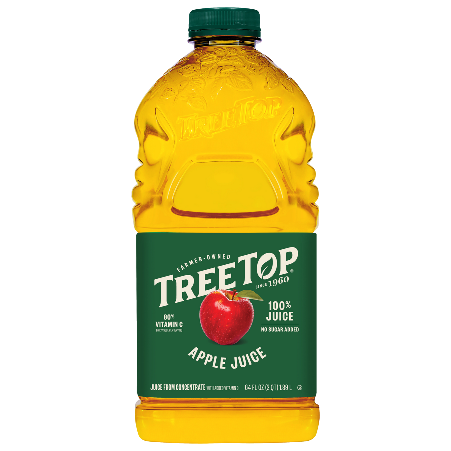 Tree Top Apple Juice, 100% Juice, No sugar added, 80% Vitamin C, Juice from concentrate, 64 FL OZ (2QT) 1.89 L