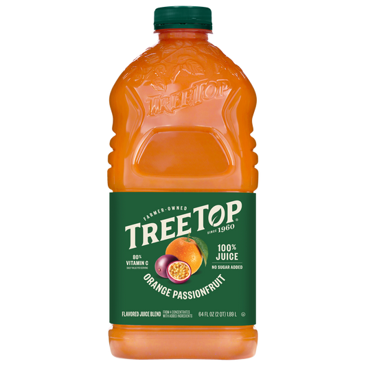Tree Top Orange Passionfruit, 100% Juice, 80% Vitamin C, No sugar added, 64 FL OZ (2 QT) 1.89 L