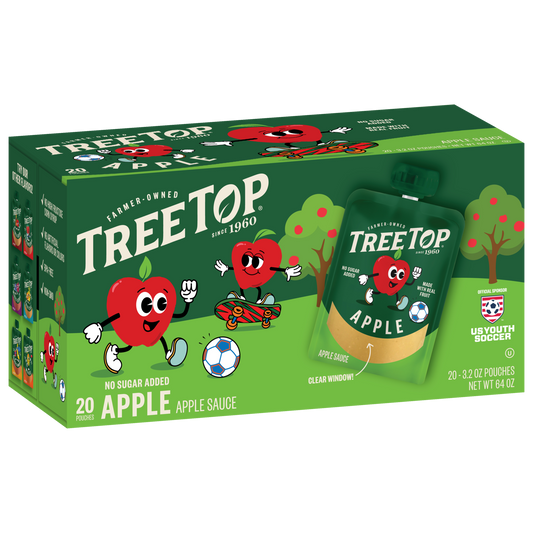 Tree Top Variety Pack Apple Sauce, no sugar added, 20 Pouches of 3.2 OZ Pouches, Made with real fruit, Net WT 64 OZ