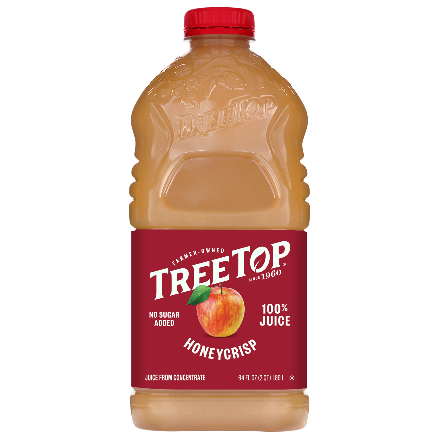 Tree Top Honeycrisp Apple Juice, 100% Juice, No added sugar, Juice from concentrate, 64 FL OZ (2 QT) 1.89 L