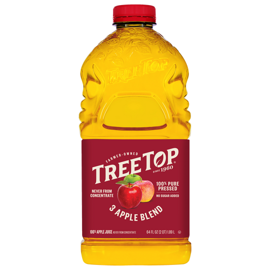 Tree Top 3 Apple Blend Juice, Never from concentrate, 100% Pure Pressed, No sugar added, 100% Apple Juice, 64 FL OZ (2 QT) 1.89 L