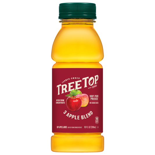 Tree Top 3 Apple Blend Juice, Never from concentrate, 100% pure pressed, no sugar added, 100% Apple juice, 10 FL OZ (296 ML), 160 calories
