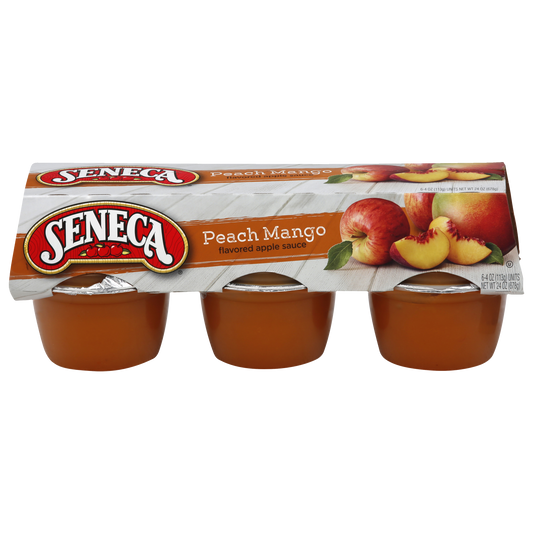 SENECA PEACH MANGO APPLE SAUCE CUPS 4 OZ 6 PACK